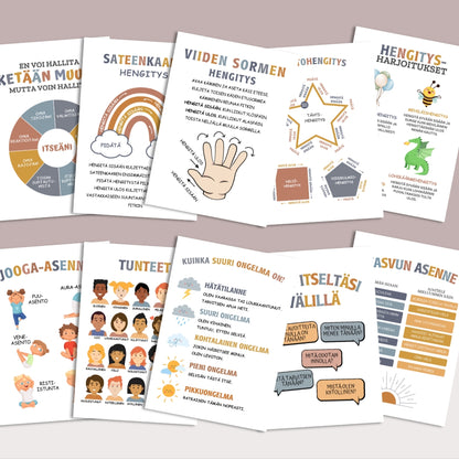 "Rauhoittumisnurkka" 30 julistetta lapsen tunnetaitojen kehittämiseen