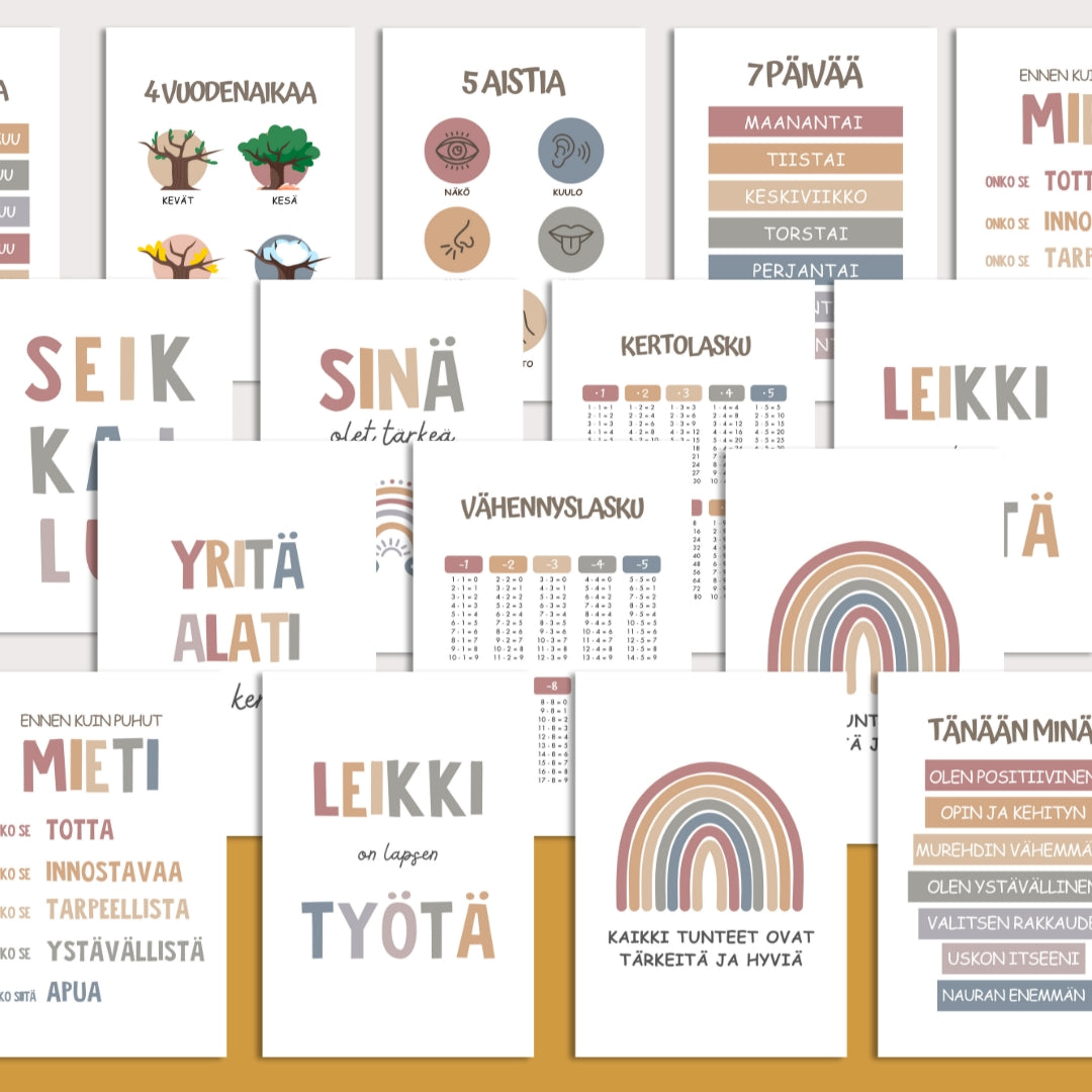 "Fiksu Oppija" – Suuri oppimispaketti (44 julistetta)