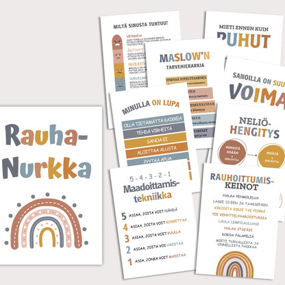 "Rauhoittumisnurkka" 30 julistetta lapsen tunnetaitojen kehittämiseen