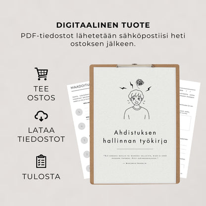 ”Ahdistuksen hallinta” -työkirja – 28 sivua