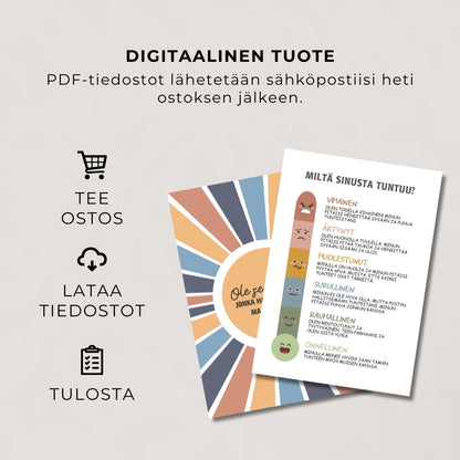 "Rauhoittumisnurkka" 30 julistetta lapsen tunnetaitojen kehittämiseen