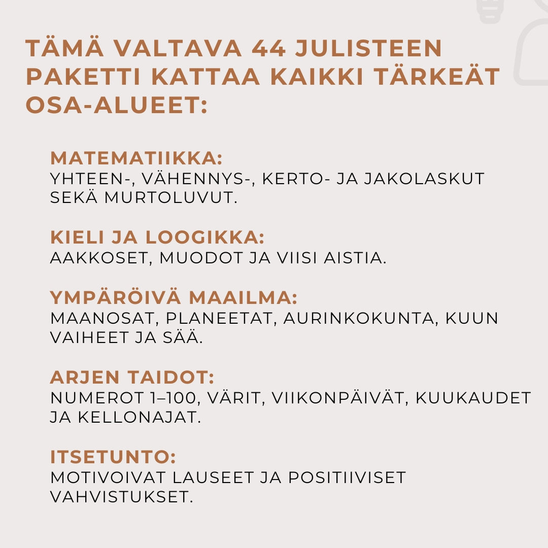 "Fiksu Oppija" – Suuri oppimispaketti (44 julistetta)