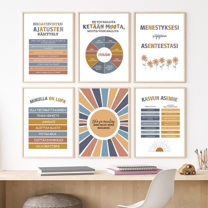 "Rauhoittumisnurkka" 30 julistetta lapsen tunnetaitojen kehittämiseen