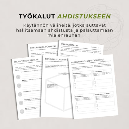 ”Ahdistuksen hallinta” -työkirja – 28 sivua