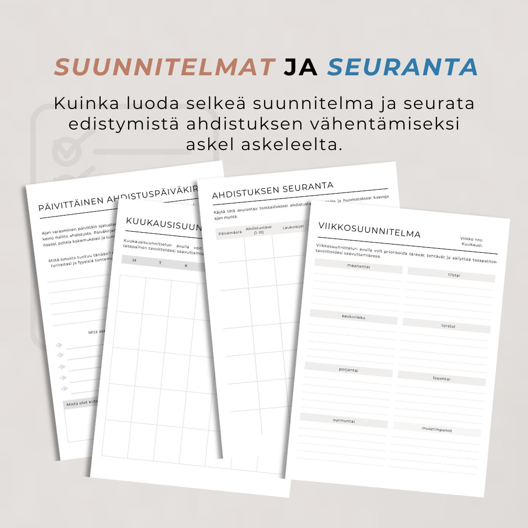 ”Ahdistuksen hallinta” -työkirja – 28 sivua