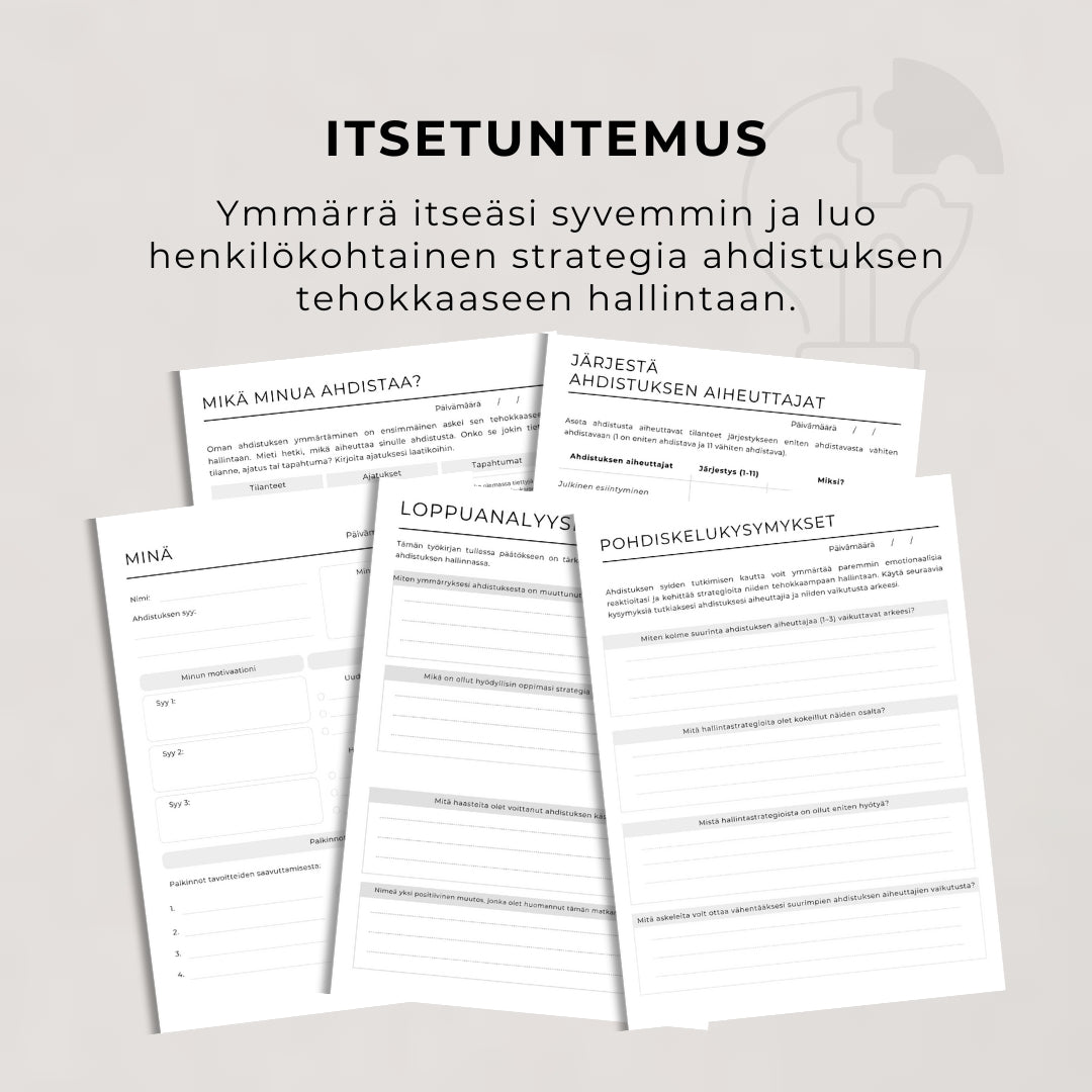 ”Ahdistuksen hallinta” -työkirja – 28 sivua