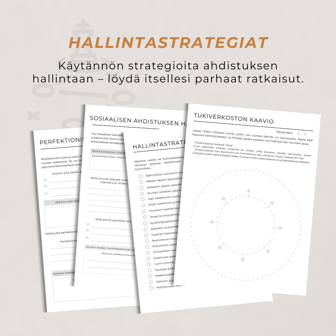 ”Ahdistuksen hallinta” -työkirja – 28 sivua